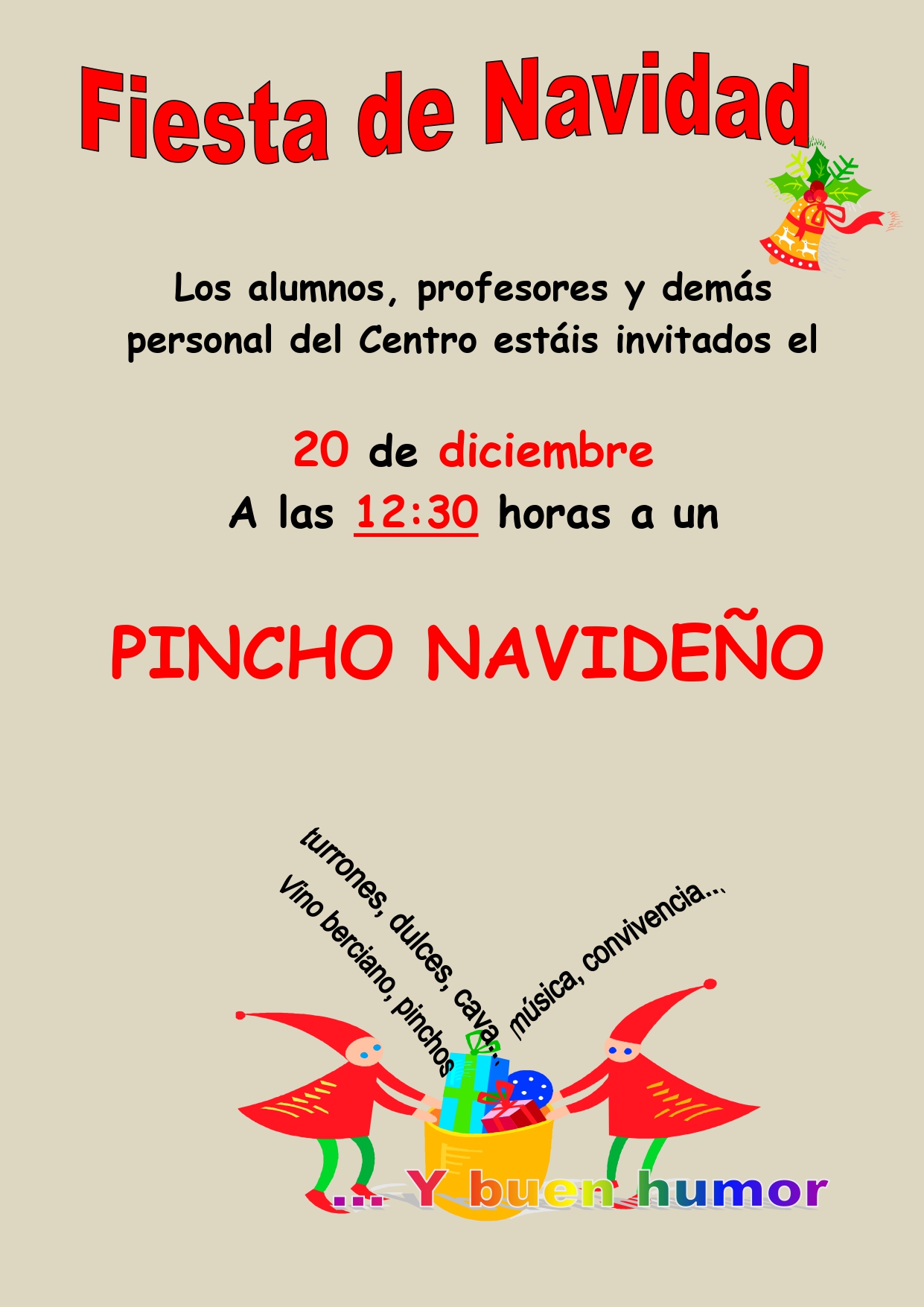 Cartel de la fiesta de Navidad