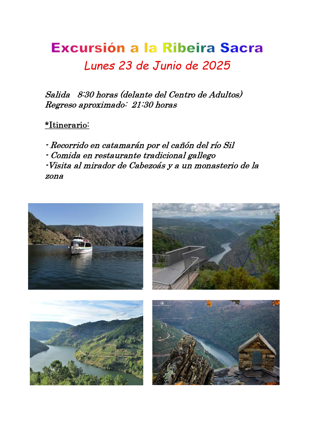 Excursion fin de curso 2025